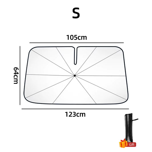 SunShield 360 – Rotatable Umbrella-Style Car Windshield Sunshade with UV & Heat Protection